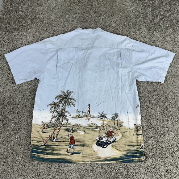 Windham Pointe Shirt Mens XL Golf Santa Christmas Hawaiian Button Up Holiday - Picture 6 of 11